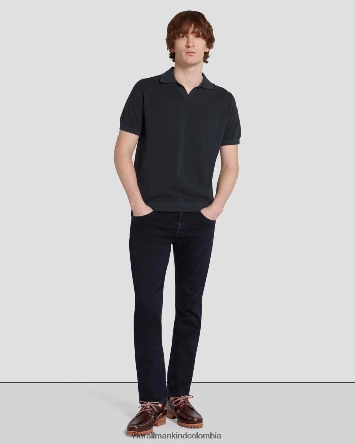 vestir 7 for All Mankind Polo tipo suéter texturizado en azul marino JBNRD685