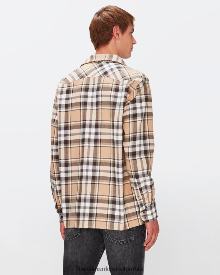 vestir 7 for All Mankind Sobrecamisa estilo western a cuadros neutros JBNRD717