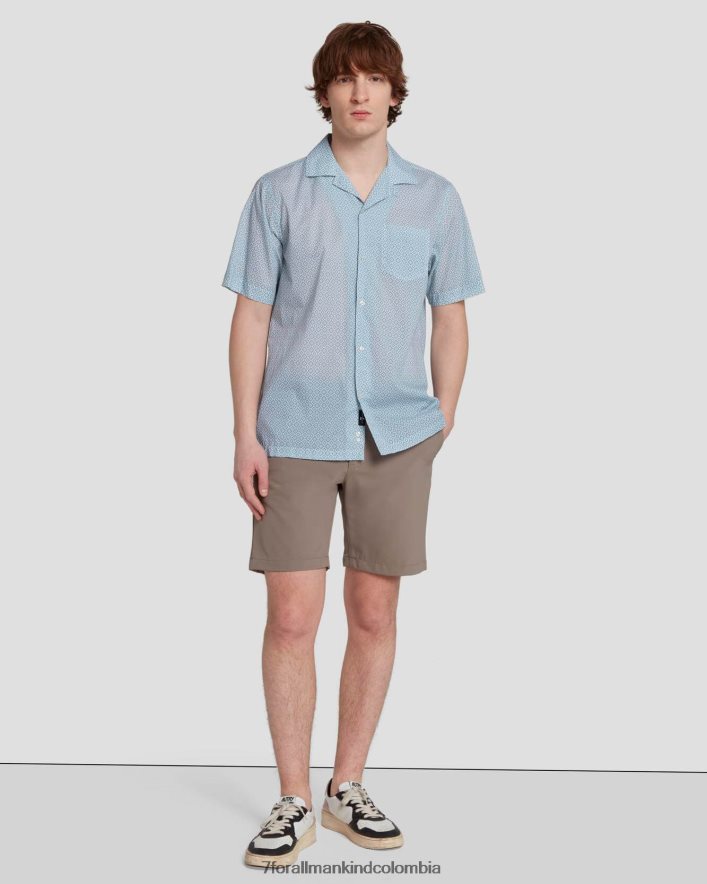vestir 7 for All Mankind camisa Camp con estampado de rombos en color escarcha JBNRD700