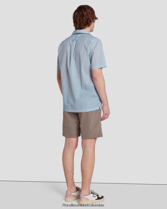 vestir 7 for All Mankind camisa Camp con estampado de rombos en color escarcha JBNRD700