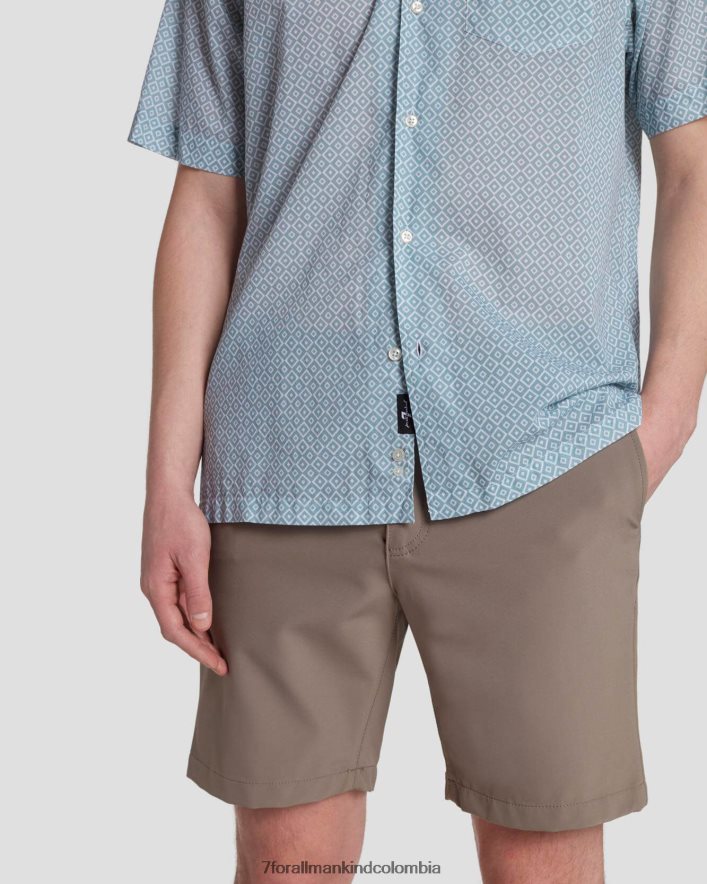 vestir 7 for All Mankind camisa Camp con estampado de rombos en color escarcha JBNRD700