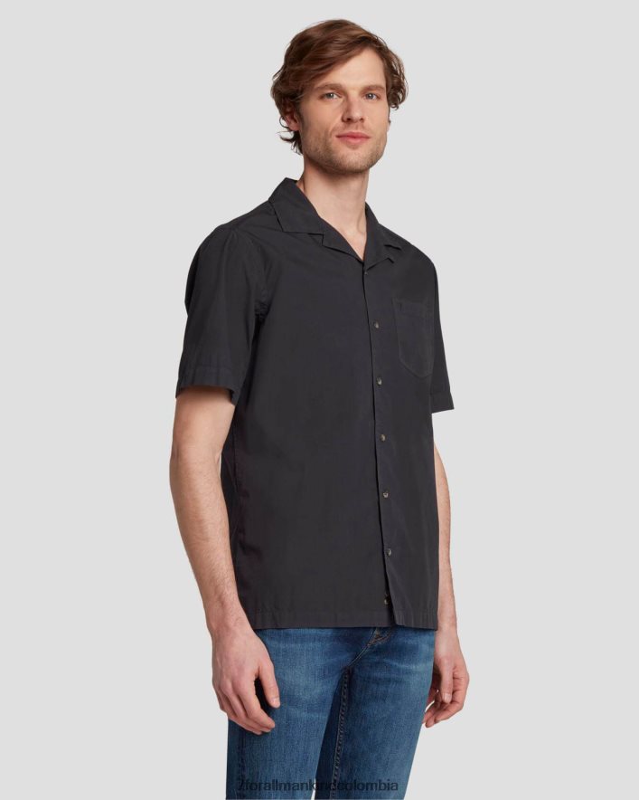vestir 7 for All Mankind camisa camp en azul marino JBNRD699
