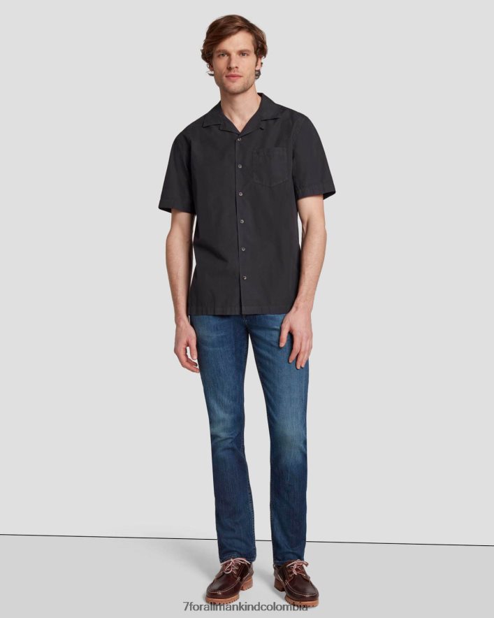 vestir 7 for All Mankind camisa camp en azul marino JBNRD699