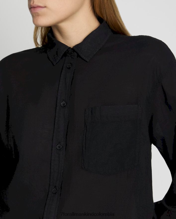 vestir 7 for All Mankind camisa clásica con botones en negro JBNRD339
