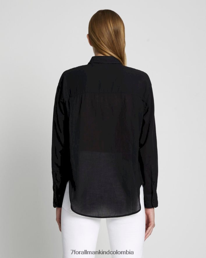 vestir 7 for All Mankind camisa clásica con botones en negro JBNRD339