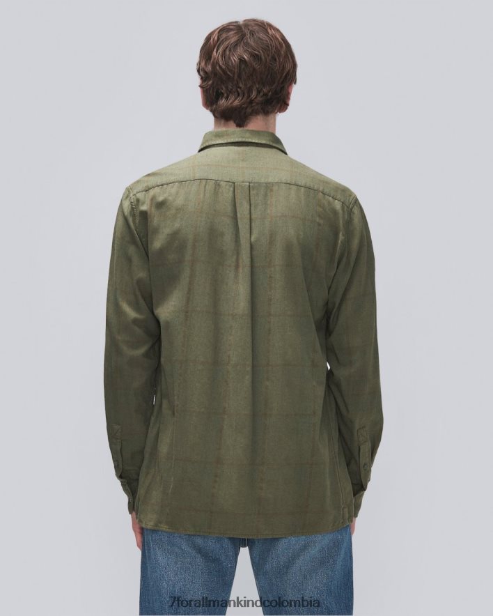 vestir 7 for All Mankind camisa militar a cuadros sobreteñida JBNRD725
