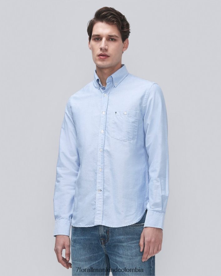 vestir 7 for All Mankind camisa oxford en azul claro JBNRD689