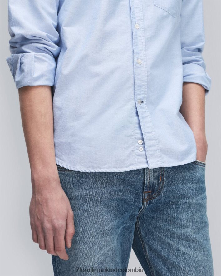 vestir 7 for All Mankind camisa oxford en azul claro JBNRD689
