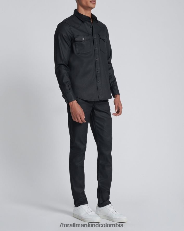 vestir 7 for All Mankind camisa revestida en negro JBNRD577