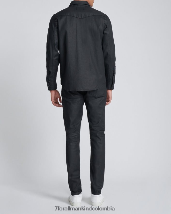 vestir 7 for All Mankind camisa revestida en negro JBNRD577