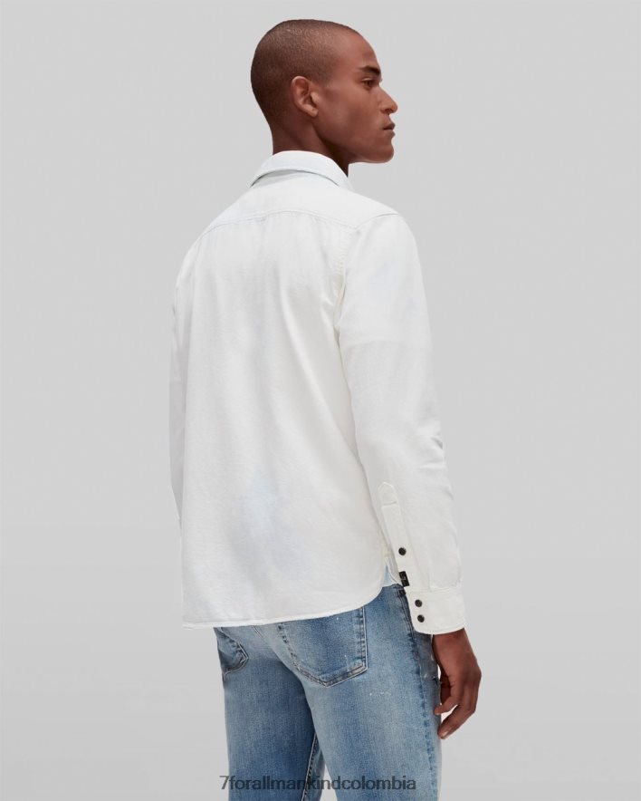 vestir 7 for All Mankind camisa vaquera en tono nublado decolorado JBNRD728