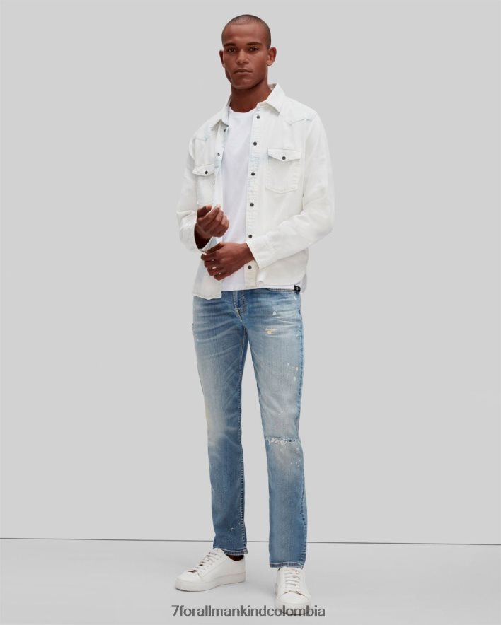 vestir 7 for All Mankind camisa vaquera en tono nublado decolorado JBNRD728
