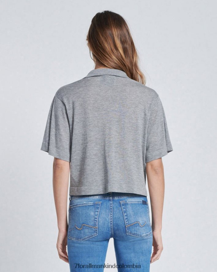 vestir 7 for All Mankind polo corto en gris jaspeado JBNRD382