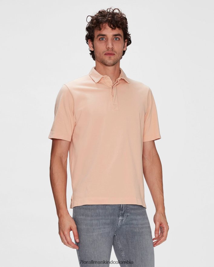 vestir 7 for All Mankind polo de punto piqué en color mandarina JBNRD718