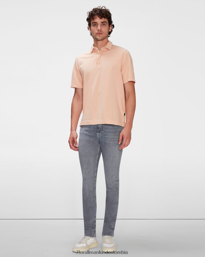 vestir 7 for All Mankind polo de punto piqué en color mandarina JBNRD718