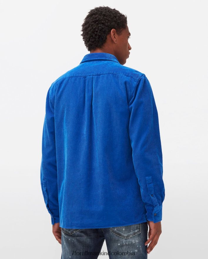 vestir 7 for All Mankind sobrecamisa de pana en azul eléctrico JBNRD727