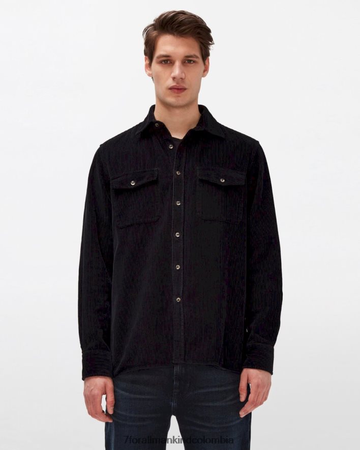 vestir 7 for All Mankind sobrecamisa de pana en negro JBNRD703