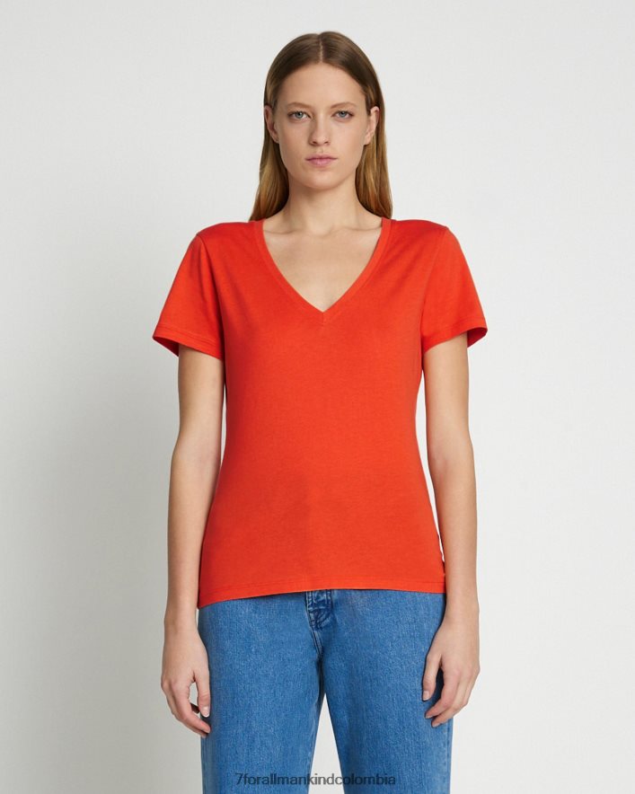 vestir 7 for All Mankind Camiseta Koi Easy de algodón pima con cuello en V JBNRD386