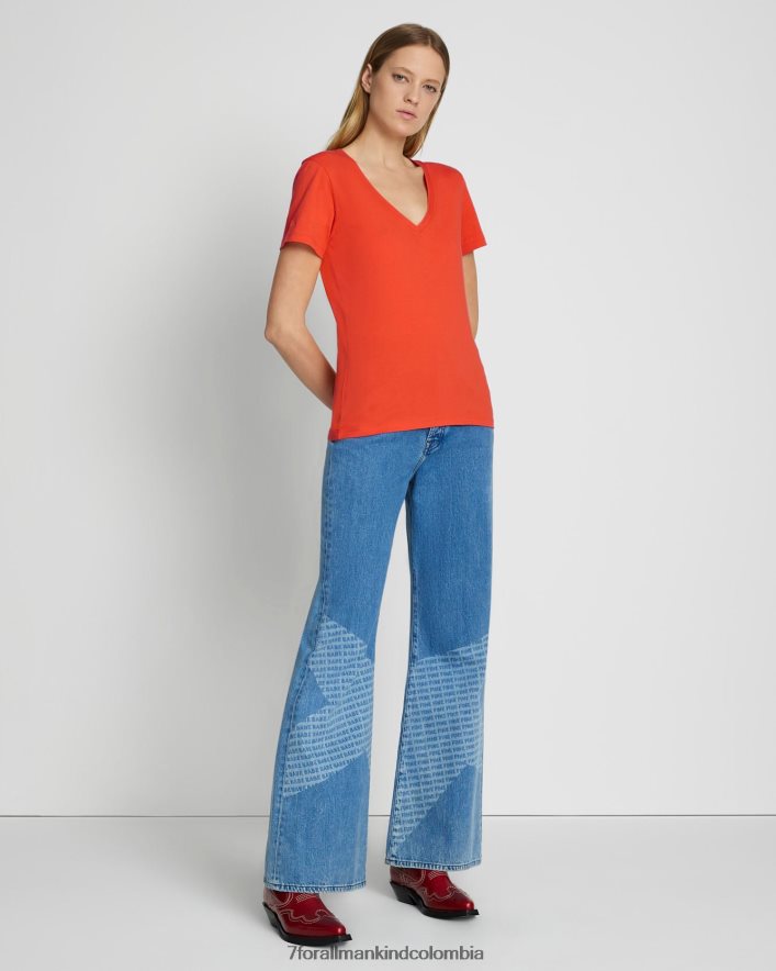 vestir 7 for All Mankind Camiseta Koi Easy de algodón pima con cuello en V JBNRD386