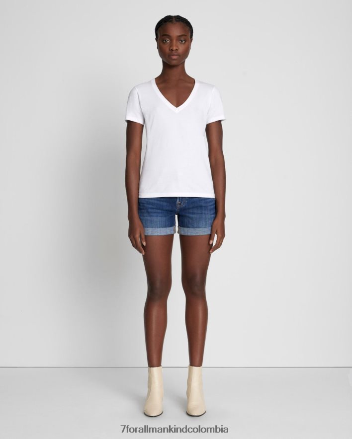 vestir 7 for All Mankind Camiseta blanca óptica con cuello en V Easy de algodón Pima JBNRD342