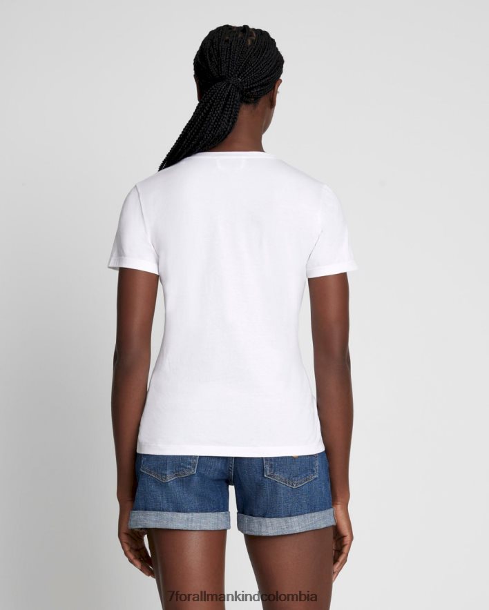 vestir 7 for All Mankind Camiseta blanca óptica con cuello en V Easy de algodón Pima JBNRD342