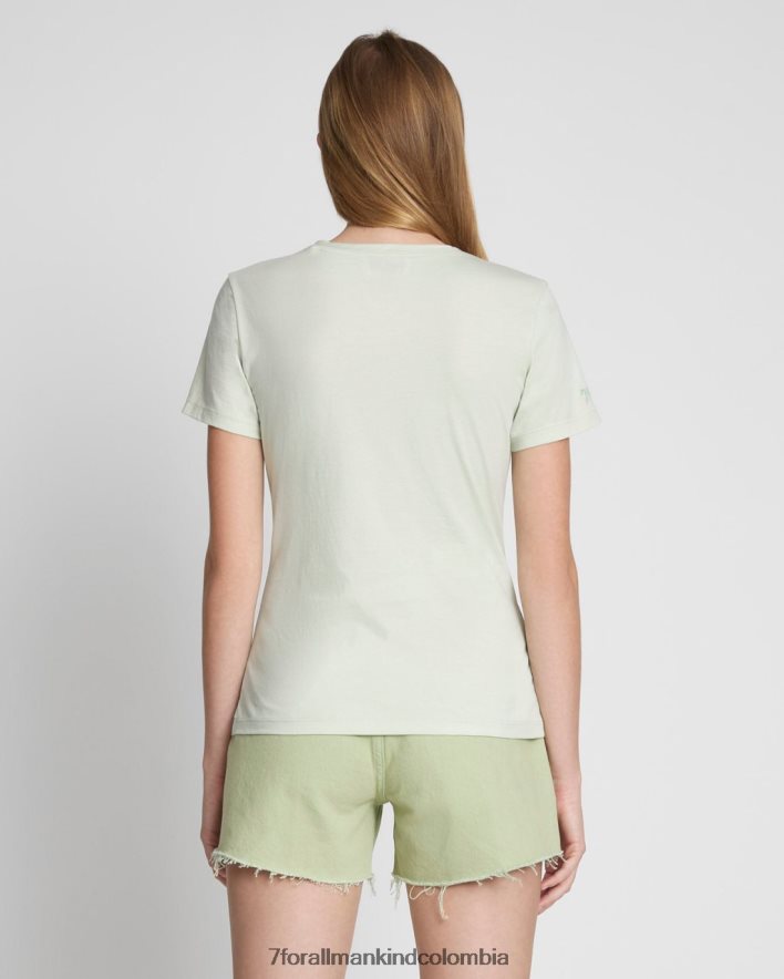 vestir 7 for All Mankind Camiseta color espuma de mar fácil con cuello en V de algodón pima JBNRD389