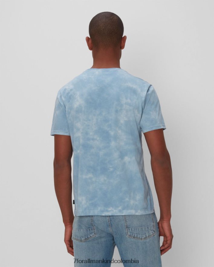 vestir 7 for All Mankind Camiseta con bolsillo teñida de nubes en azul cielo JBNRD768