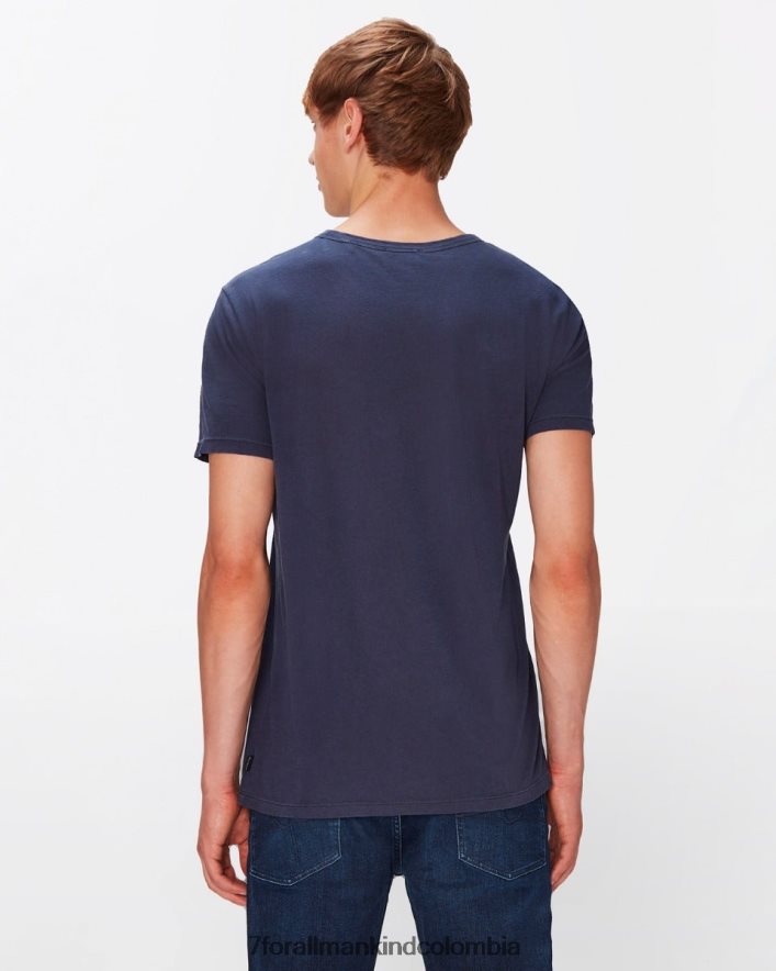 vestir 7 for All Mankind Camiseta de algodón ligero en azul marino JBNRD735