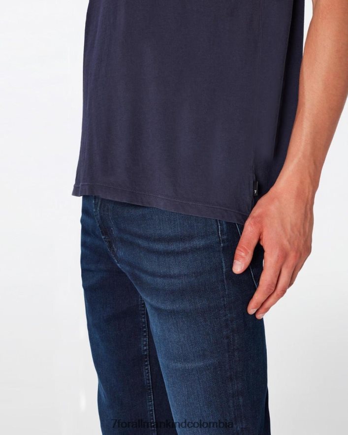 vestir 7 for All Mankind Camiseta de algodón ligero en azul marino JBNRD735