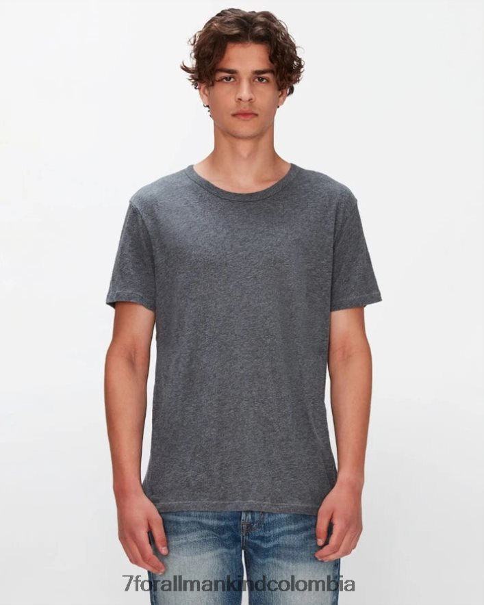 vestir 7 for All Mankind Camiseta de algodón ligero en gris jaspeado. JBNRD732