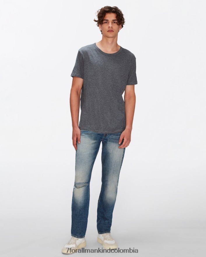 vestir 7 for All Mankind Camiseta de algodón ligero en gris jaspeado. JBNRD732