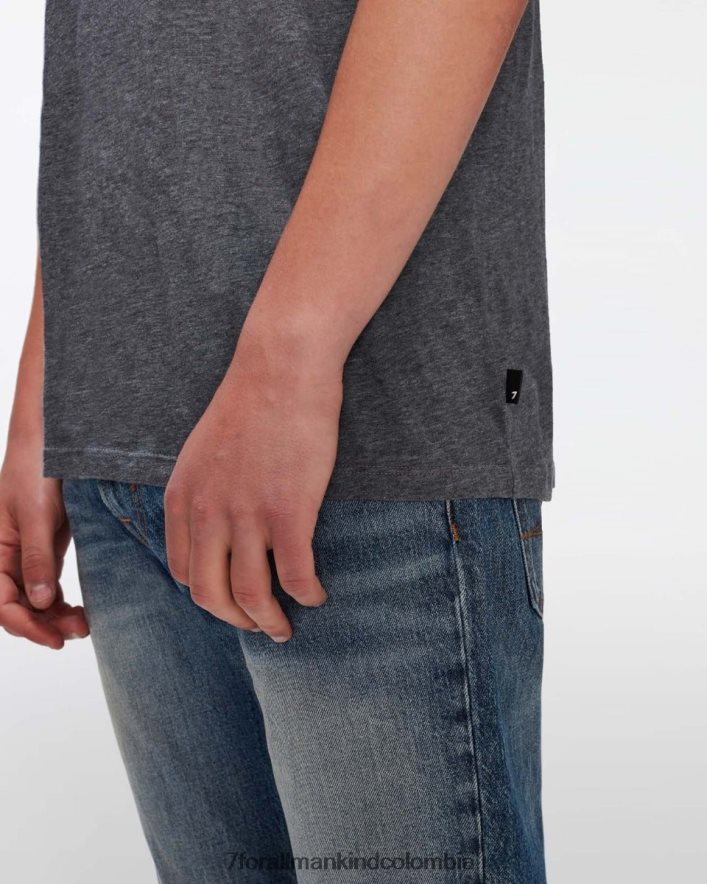 vestir 7 for All Mankind Camiseta de algodón ligero en gris jaspeado. JBNRD732