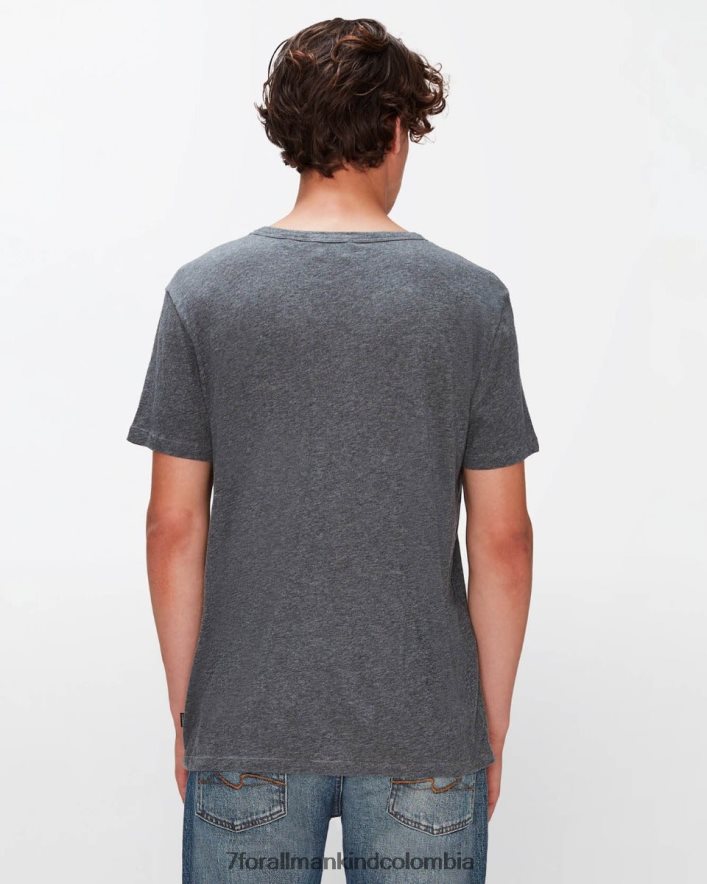 vestir 7 for All Mankind Camiseta de algodón ligero en gris jaspeado. JBNRD732