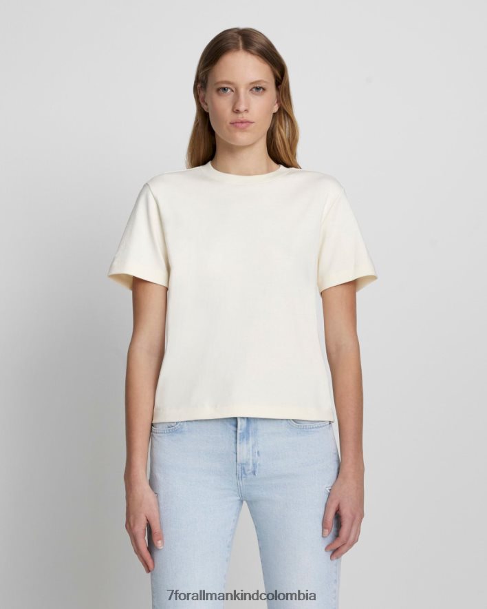 vestir 7 for All Mankind Camiseta de uso diario con cuello redondo en blanco antiguo JBNRD347