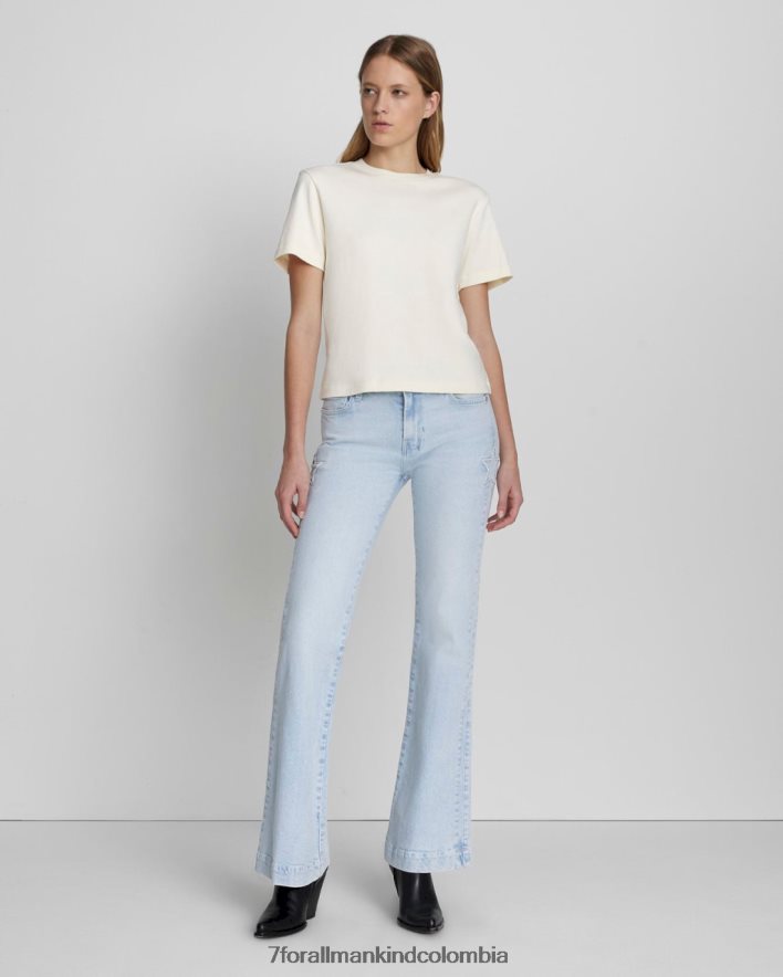 vestir 7 for All Mankind Camiseta de uso diario con cuello redondo en blanco antiguo JBNRD347