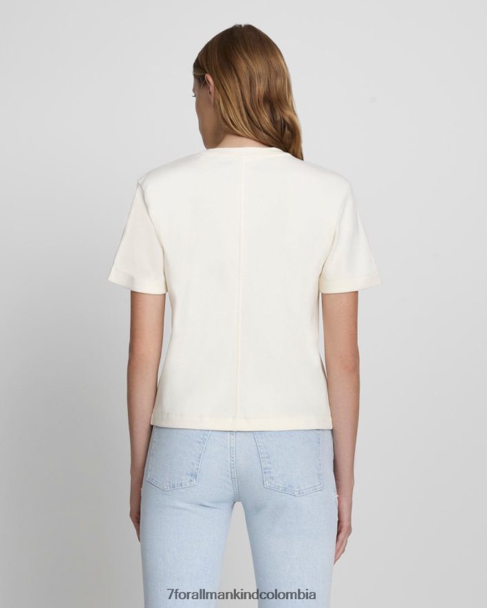 vestir 7 for All Mankind Camiseta de uso diario con cuello redondo en blanco antiguo JBNRD347