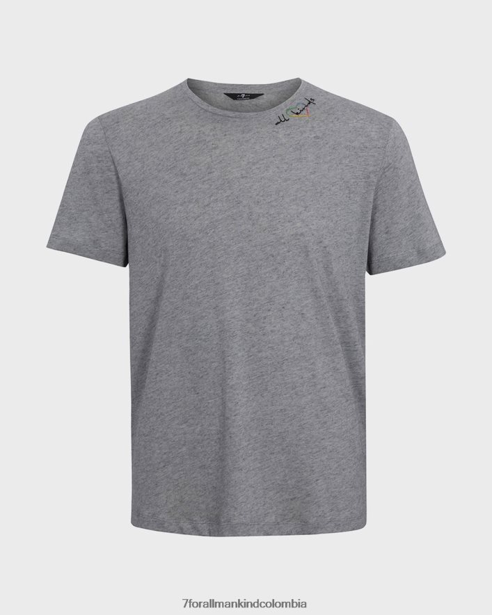 vestir 7 for All Mankind Camiseta gris melange de mezcla de cachemir All Types JBNRD754