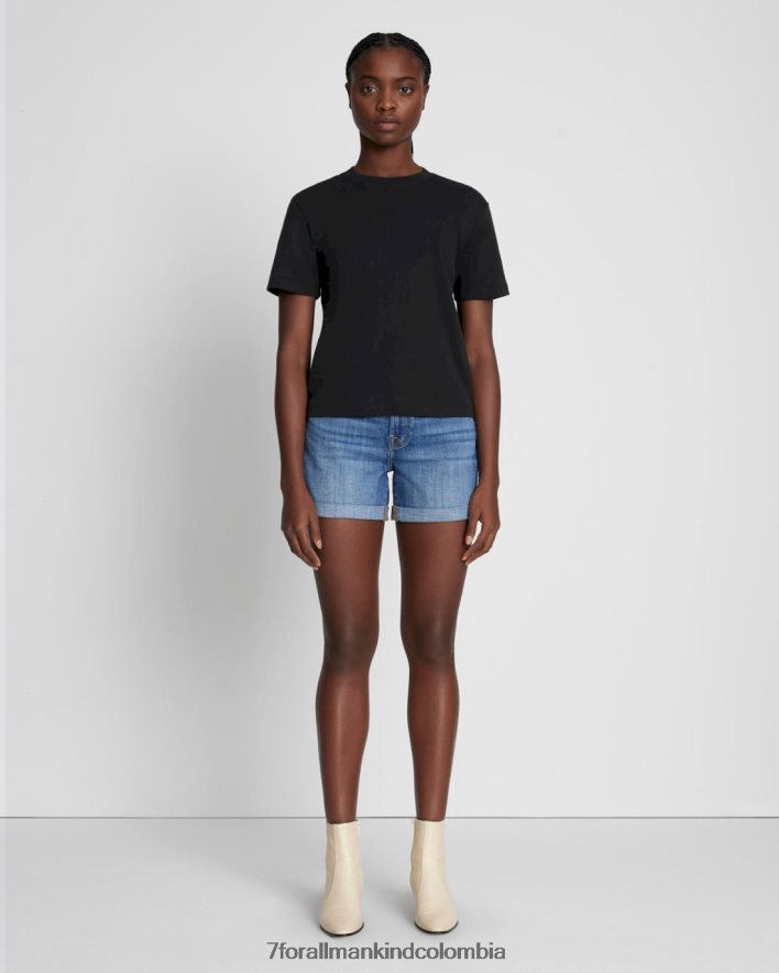 vestir 7 for All Mankind Camiseta negra con cuello redondo para uso diario JBNRD350