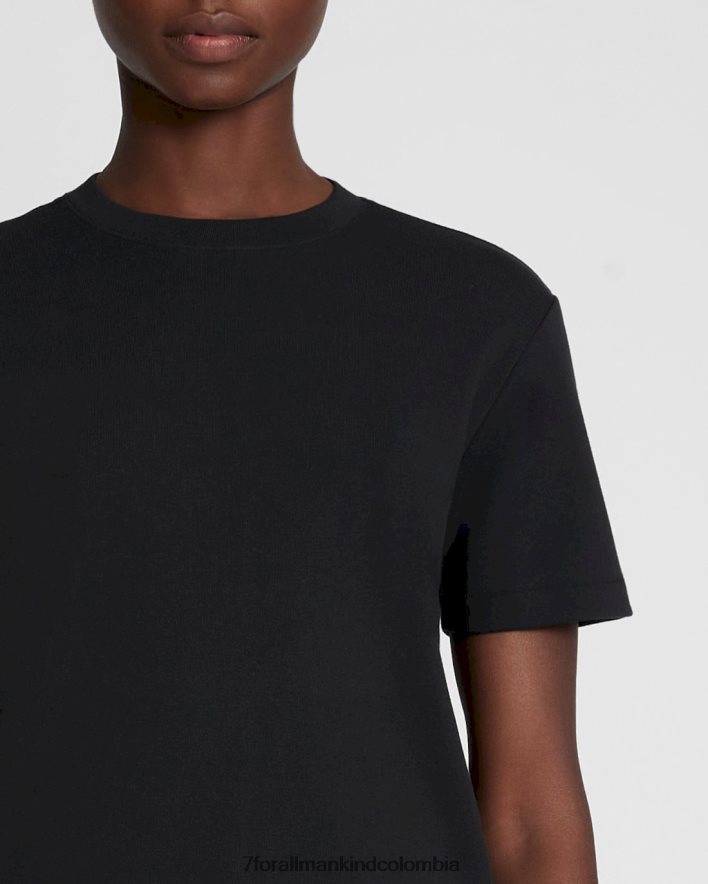 vestir 7 for All Mankind Camiseta negra con cuello redondo para uso diario JBNRD350