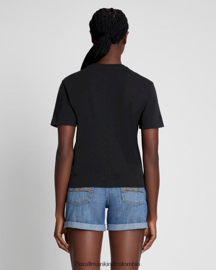 vestir 7 for All Mankind Camiseta negra con cuello redondo para uso diario JBNRD350