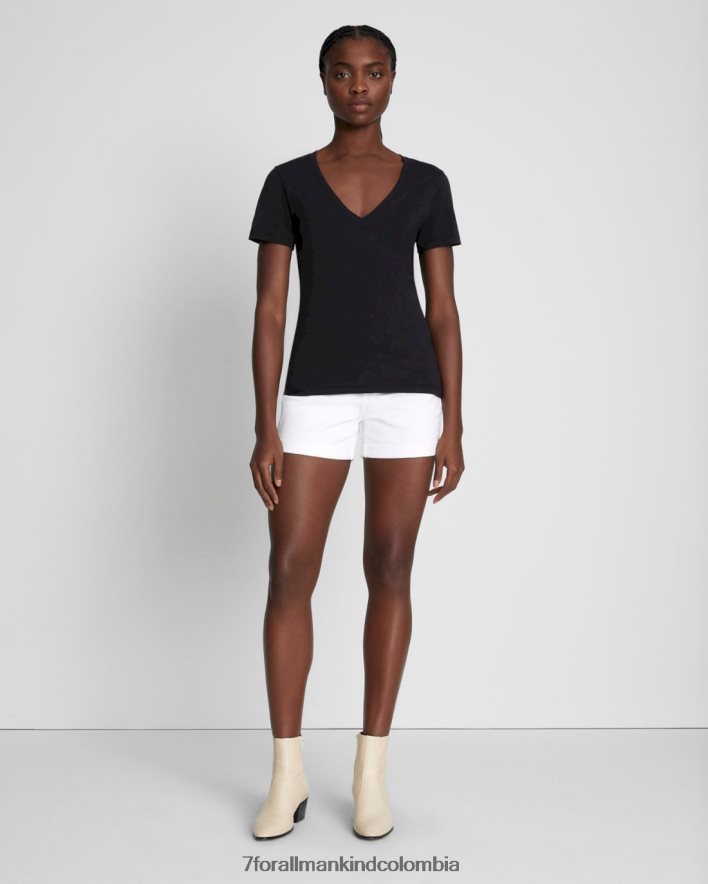 vestir 7 for All Mankind Camiseta sencilla de algodón pima con cuello en V y noche sin luna JBNRD341