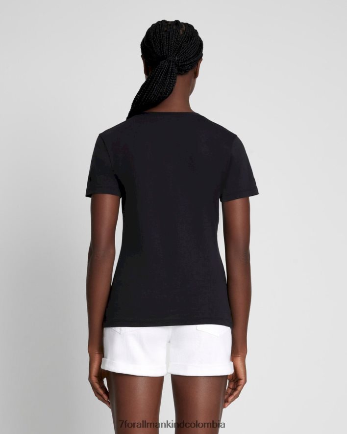 vestir 7 for All Mankind Camiseta sencilla de algodón pima con cuello en V y noche sin luna JBNRD341