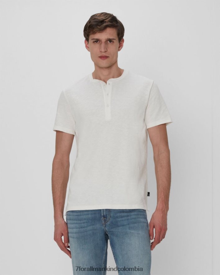 vestir 7 for All Mankind Henley con mezcla de texturas en blanco JBNRD756