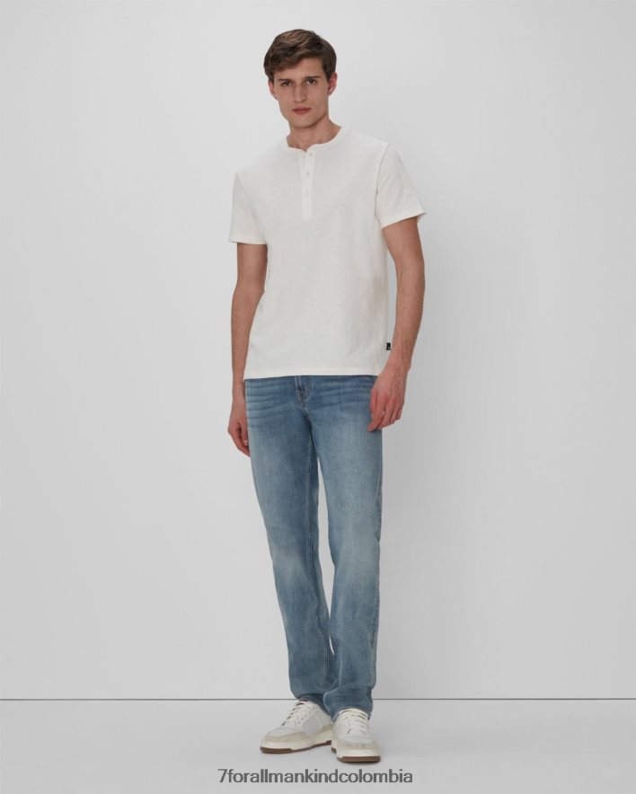 vestir 7 for All Mankind Henley con mezcla de texturas en blanco JBNRD756