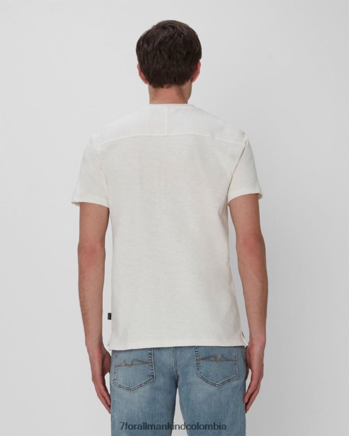 vestir 7 for All Mankind Henley con mezcla de texturas en blanco JBNRD756