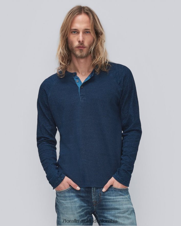 vestir 7 for All Mankind Henley de hilo índigo en índigo JBNRD761