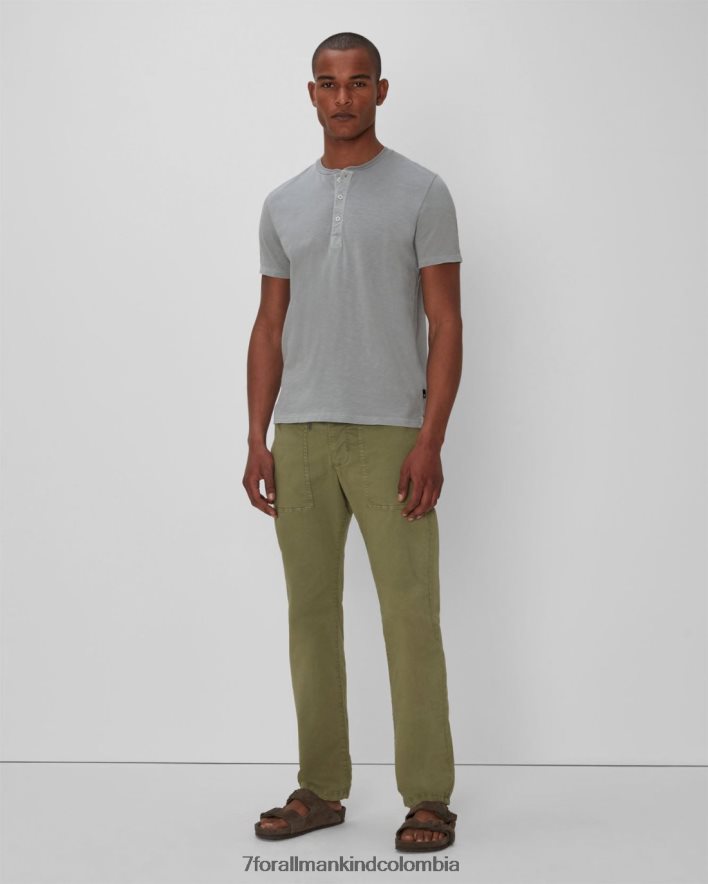 vestir 7 for All Mankind Henley de manga corta en tormenta JBNRD757
