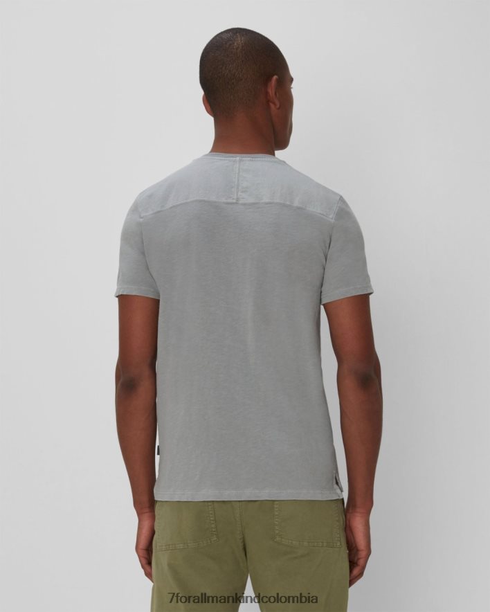 vestir 7 for All Mankind Henley de manga corta en tormenta JBNRD757