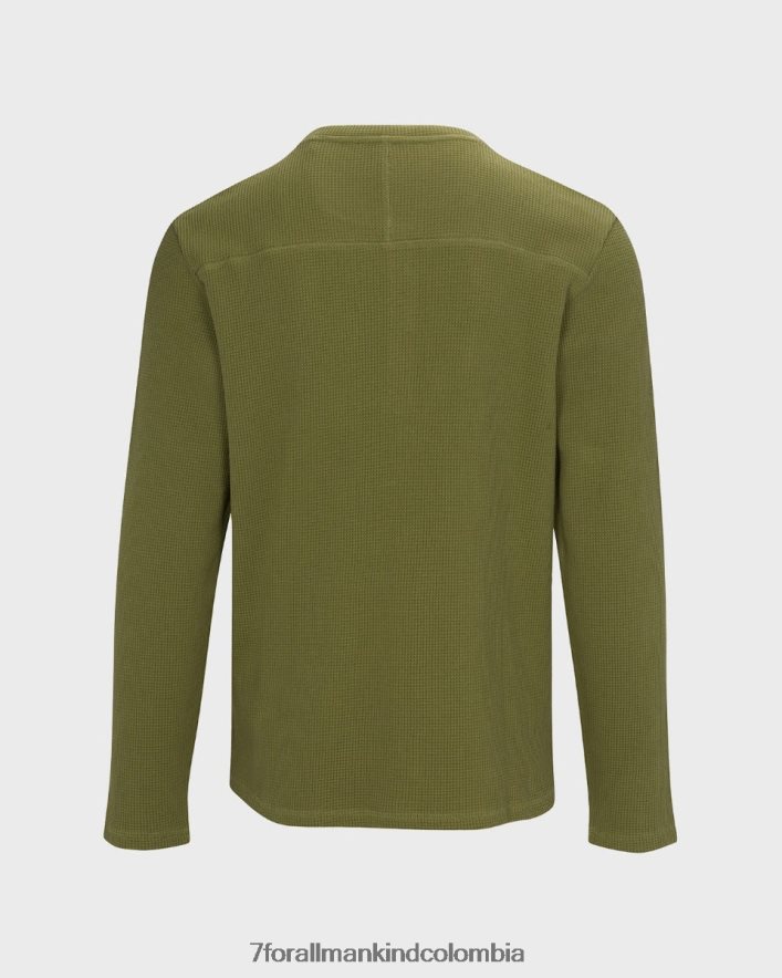 vestir 7 for All Mankind Henley de manga larga en el ejército. JBNRD760
