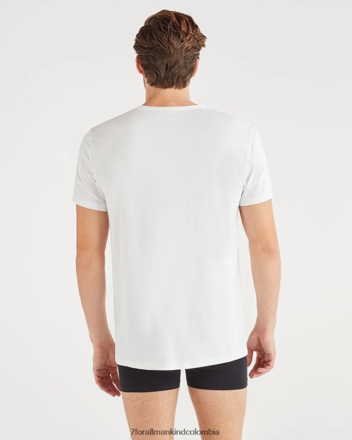 vestir 7 for All Mankind Pack de 2 camisetas blancas con cuello en V JBNRD746